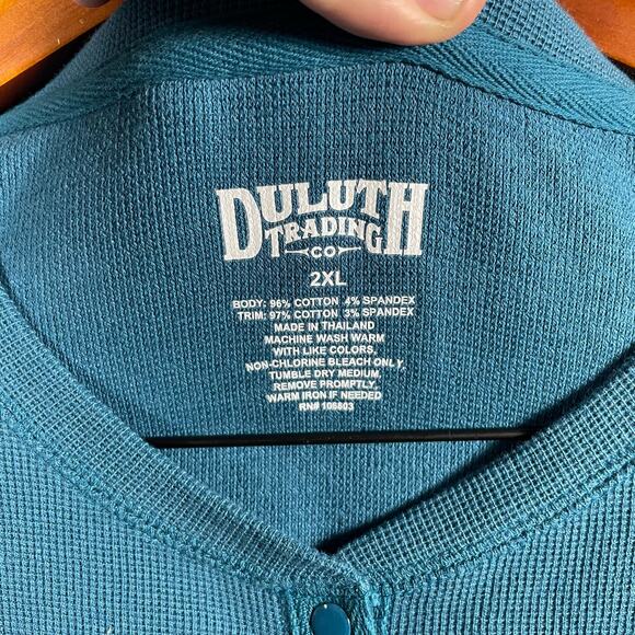 Duluth Trading Co. 1/4 Snap Sweater Men's 2XL Blue Long Sleeve Stretch Casual - Picture 4 of 8